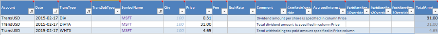 Dividend Transactions