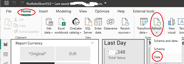 How to refresh Power BI model